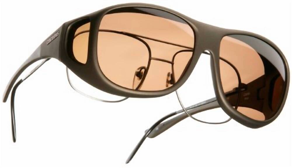 NEW COCOONS unisex fitovers polarized sunglasses in sand frame/amber lens
